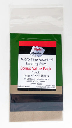 Alpha Abrasives 4"x4" Sheets Micro Fine Assorted Sanding Sheets - 0202 - MPM Hobbies