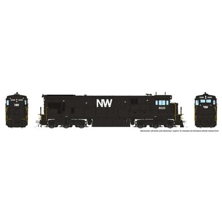 HO Rapido Trains C30-7 (DC/Silent): Norfolk & Western - Black Scheme: #8044 - MPM Hobbies