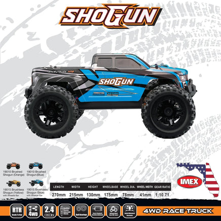 1/16 IMEX Shogun Brushed RTR 4WD Monster Truck - Blue 19010B - MPM Hobbies