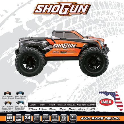 1/16 IMEX Shogun Brushed RTR 4WD Monster Truck - Orange 19010O - MPM Hobbies