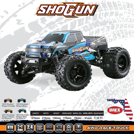 1/16 IMEX Shogun Brushless RTR 4WD Monster Truck - Blue 19015B - MPM Hobbies