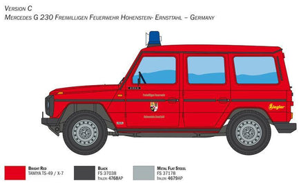 1/24 Italeri Mercedes Benz G230 Feuerwehr 3663 - MPM Hobbies