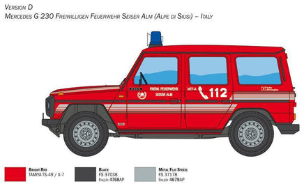 1/24 Italeri Mercedes Benz G230 Feuerwehr 3663 - MPM Hobbies