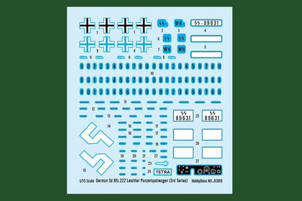 1/35 Hobby Boss German Sd.Kfz.222 Leichter Panzerspahwagen (3rd Series) 83816 - MPM Hobbies