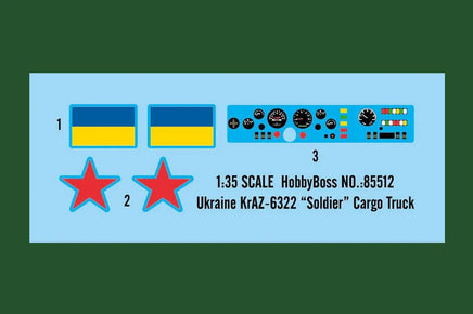 1/35 Hobby Boss Ukraine KrAZ-6322 “Soldier” Cargo Truck 85512 - MPM Hobbies