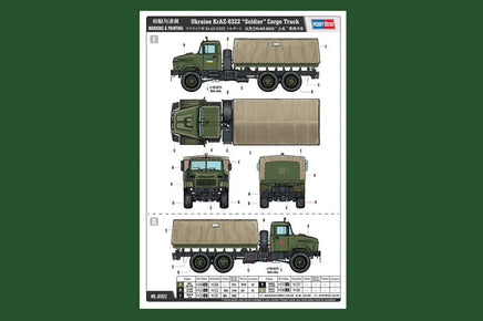 1/35 Hobby Boss Ukraine KrAZ-6322 “Soldier” Cargo Truck 85512 - MPM Hobbies