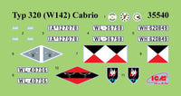 1/35 ICM Typ 320 (W142) Cabriolet - WWII German Staff Car 35540 - MPM Hobbies