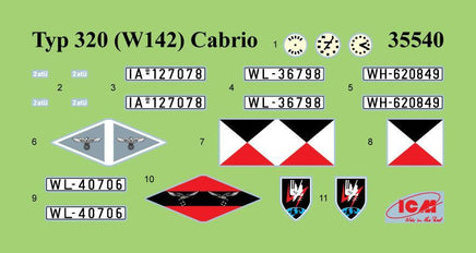 1/35 ICM Typ 320 (W142) Cabriolet - WWII German Staff Car 35540 - MPM Hobbies