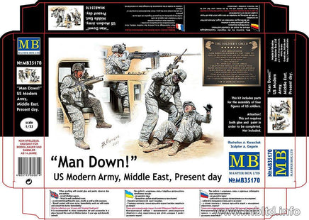 1/35 Master Box - Man Down 4 Figure Set 35170 - MPM Hobbies