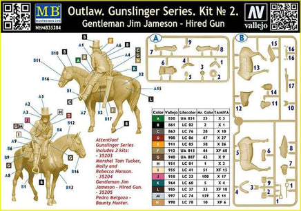 1/35 Master Box - Outlaw Gunslinger- Gentleman Jim Jameson Hired Gun 35204 - MPM Hobbies