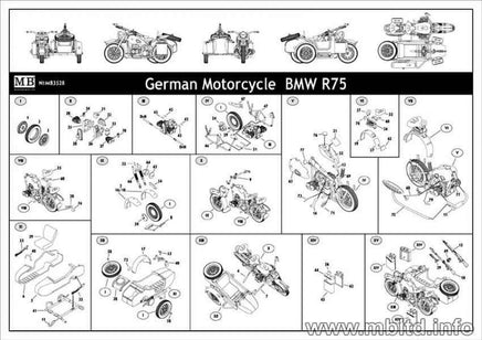 1/35 Master Box - WWII German Motorcycle with Sidecar 3528 - MPM Hobbies