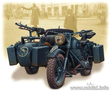 1/35 Master Box - WWII German Motorcycle with Sidecar 3528 - MPM Hobbies