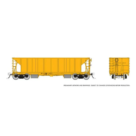 HO Rapido NSC Ballast Car: Yellow, Unlettered Single Car - MPM Hobbies