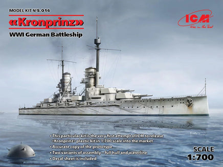 1/700 ICM “Kronprinz” - WWI German Battleship (Full Hull & Waterline) S016 - MPM Hobbies