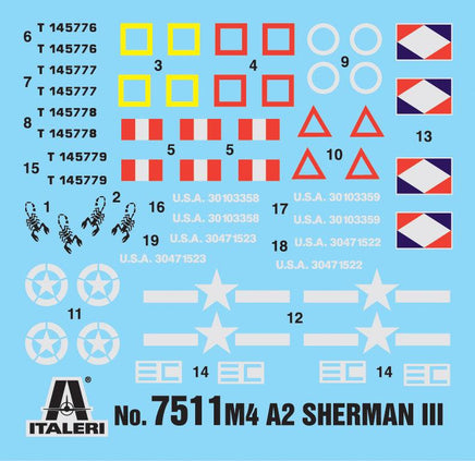 1/72 Italeri M4A2 Sherman Iii - Fast Assembly 7511 - MPM Hobbies