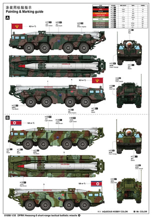 1/35 Trumpeter DPRK Hwasong 5 Short-range Tactical Ballistic Missile 1058 - MPM Hobbies