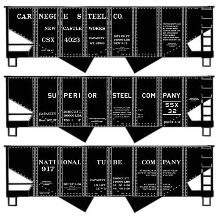 HO Accurail Private Owner Steel Company Twin Hopper 3-Car Set 8172 - MPM Hobbies