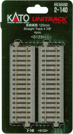 HO Kato Unitrack 123mm (4 7/8") Straight Track 4 pcs 2140 - MPM Hobbies