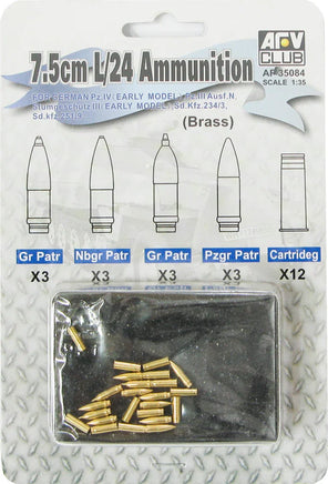 1/35 AFV German 7.5cm/L24 Ammunition (Brass) - AF35084 - MPM Hobbies