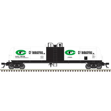 N Scale Atlas 20,700 Gallon Tank Car CF Industries (GATX) #25715 - 50006296 - MPM Hobbies