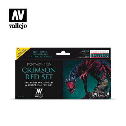 Vallejo 17ml Set of 8 Crimson Red - 74103 - MPM Hobbies