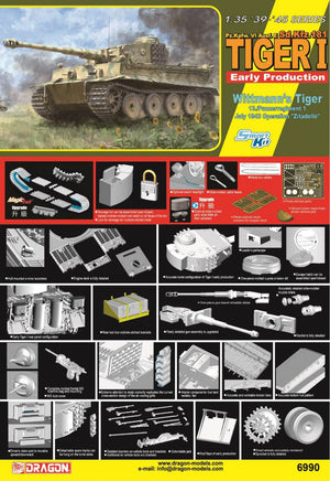 1/35 Dragon Models Tiger I Early Production Wittmann's Tiger 13/Panzer Regiment 1 Operation "Zitadelle" July 1943" - 6990