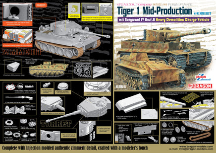 1/35 Dragon Models Tiger I Mid-Production w/Zimmerit - 6866