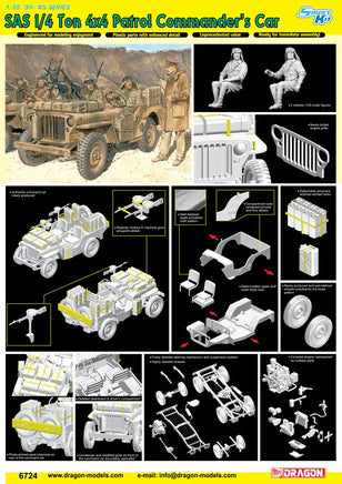 1/35 Dragon Models SAS 1/4 Ton 4x4 Patrol Commander's Car - 6724 - MPM Hobbies