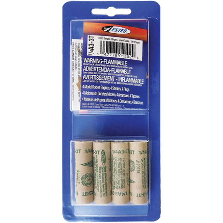 Estes Rockets 1/4A3-3T Engines 1502 - MPM Hobbies