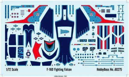 1/72 Hobby Boss F-16D Fighting Falcon 80275 - MPM Hobbies