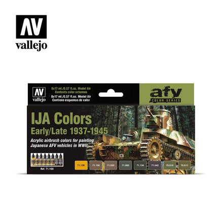 Vallejo 17ml Set of 8 (1937-1945) IJA Colors Early/Late - 71160 - MPM Hobbies