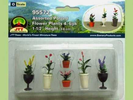O Scale JTT - Assorted Potted Flower Plants 4 - 95572 - MPM Hobbies