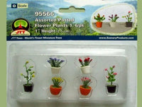 O Scale JTT - Assorted Potted Flower Plants 1 - 95566 - MPM Hobbies