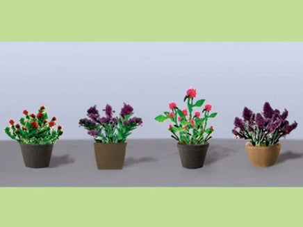 O Scale JTT - Assorted Potted Flower Plants 1 - 95566 - MPM Hobbies