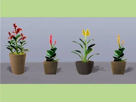 O Scale JTT - Assorted Potted Flower Plants 4 - 95572 - MPM Hobbies