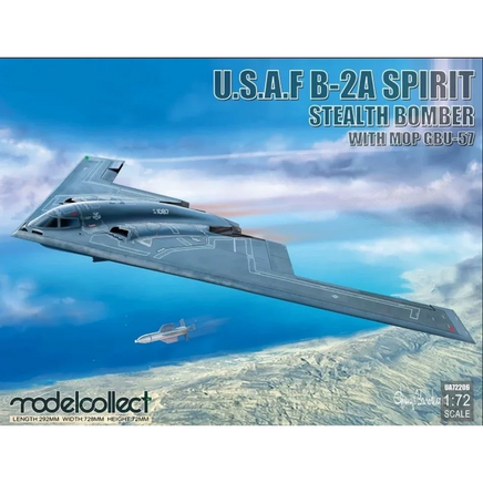 1/72 ModelCollect USAF B-2A Spirit Stealth Bomber with Mop GBU-57 - 72206 - MPM Hobbies