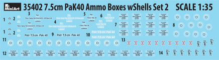 1/35 Mini Art - 7.5cm Pak40 Ammo Boxes with Shells Set 2 - 35402 - MPM Hobbies