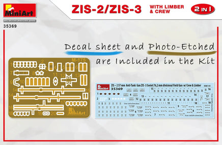 1/35 Mini Art - ZIS-2/ZIS-3 with Limber & Crew 2 in 1 - 35369 - MPM Hobbies