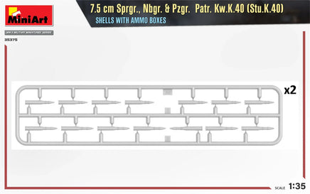 1/35 Mini Art - 7.5cm Sprgr., Nbgr. & Pzgr. Patr. Kw.K.40 (Stu.K.40) - 35375 - MPM Hobbies