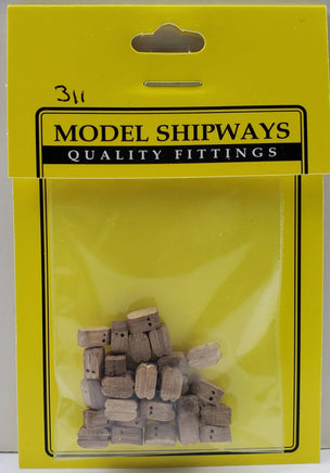 Model Shipways - 1/4" (7mm) Walnut Double Sheave Block 30 pcs - 311 - MPM Hobbies