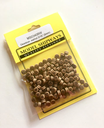 Model Shipways - 3/16" (5mm) Walnut Deadeye 150 pcs - 340BW - MPM Hobbies