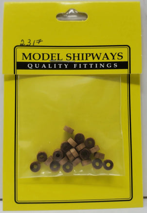 Model Shipways - 3/16" (5mm) Wood Canon Wheels (Trucks) 24 pcs - 2317 - MPM Hobbies