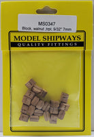 Model Shipways - 1/4" (7mm) Walnut Triple Sheave Block 20 pcs - 347 - MPM Hobbies