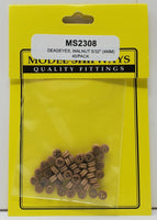 Model Shipways - 5/32" (4mm) Walnut Deadeye 40pcs - 2308 - MPM Hobbies