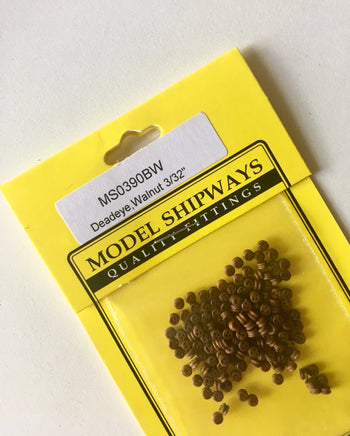 Model Shipways - 3/32" (2.5mm) Walnut Deadeyes 150 pcs - 390BW - MPM Hobbies