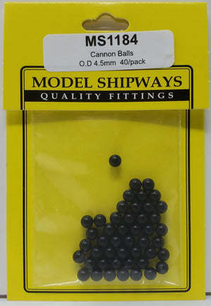 Model Shipways - 4.5mm Cannonball 40 pcs - 1184 - MPM Hobbies