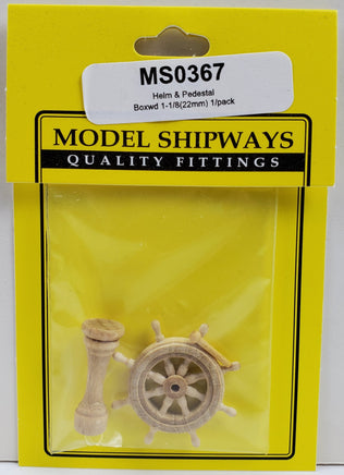 Model Shipways - 7/8" (22mm) Boxwood Helm & Pedestal 1 Set - 367