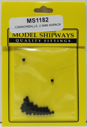 Model Shipways - 2.5mm Cannonball 40 pcs - 1182 - MPM Hobbies