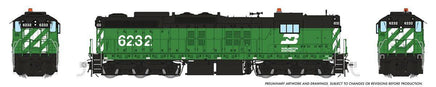 HO Rapido EMD SD9 (DC/DCC/Sound): Burlington Northern: #6232 - 50628