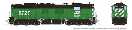 HO Rapido EMD SD9 (DC/Silent): Burlington Northern: #6237 - 50229